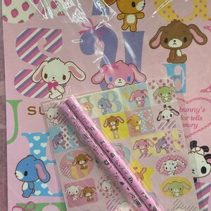 Vtg‎ NOS 2004 Sugarbunnies Sanrio Stationary Set New in Package Bunny Pink Retro